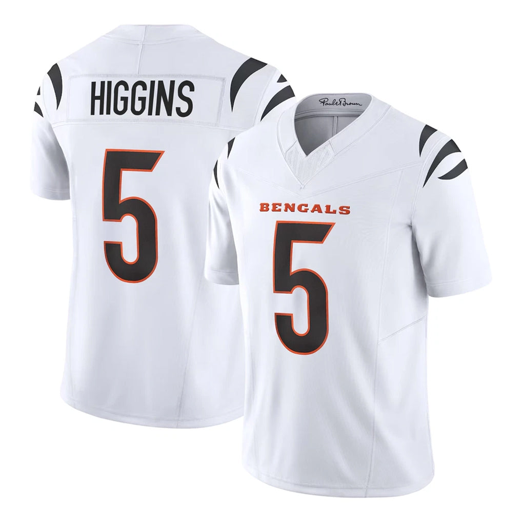 C.Bengals #5 Tee Higgins Player White Vapor F.U.S.E. Limited Home Game Edoa Stitched Jerseys