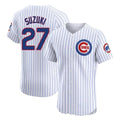 C.Cubs #27 Seiya Suzuki Player White Limited Elite Home Game Edoa Stitched Jerseys