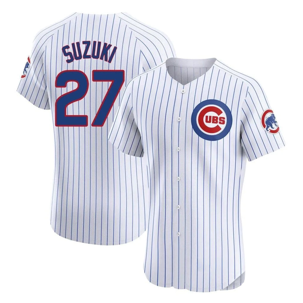 C.Cubs #27 Seiya Suzuki Player White Limited Elite Home Game Edoa Stitched Jerseys