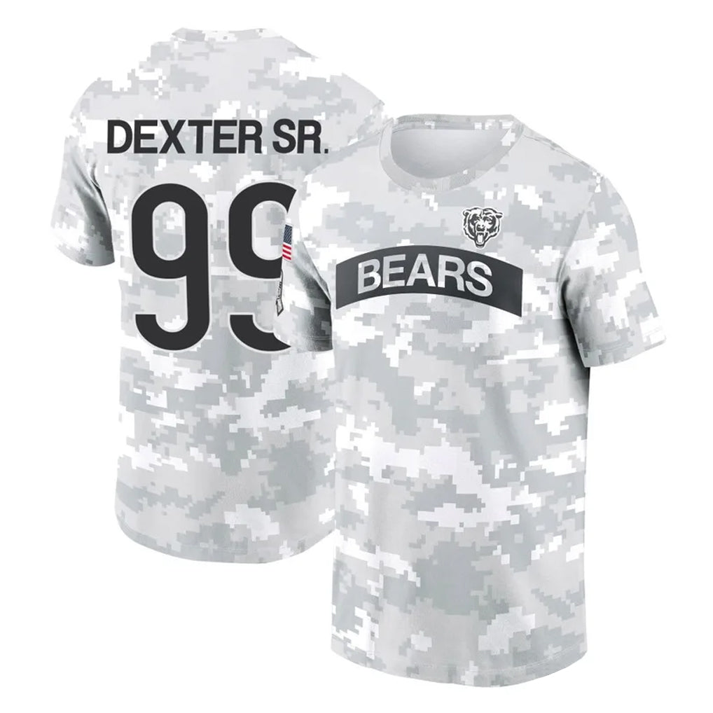 C.Bears #99 Gervon Dexter Sr. Player Arctic Camo Salute to Service Performance T-Shirt Limited Edoa Stitched Jerseys