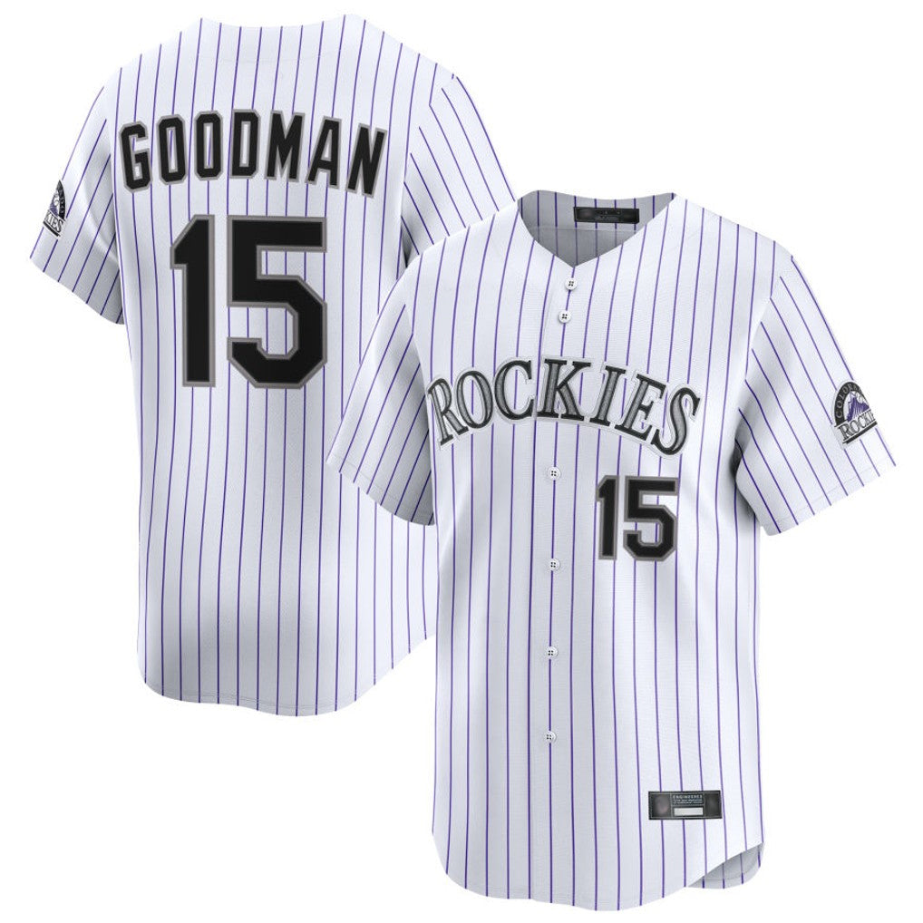 C.Rockies #15 Hunter Goodman Player White Limited Home Edoa Stitched Jerseys