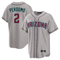 A.Diamondbacks #2 Geraldo Perdomo Player Gray Road Home Game Edoa Stitched Jerseys