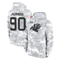 C.Panthers #90 Julius Peppers Player Arctic Camo Salute to Service Pullover Hoodies Limited Game Edoa Stitched Jerseys