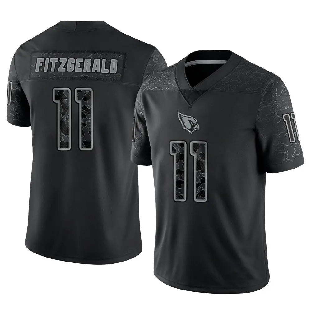 A.Cardinals #11 Larry Fitzgerald Player Black RFLCTV Limited Edoa Stitched Jerseys
