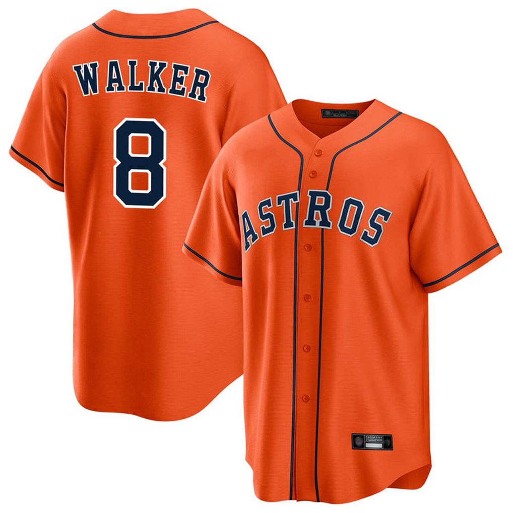 H.Astros #8 Christian Walker Player Orange Home Game Edoa Stitched Jerseys