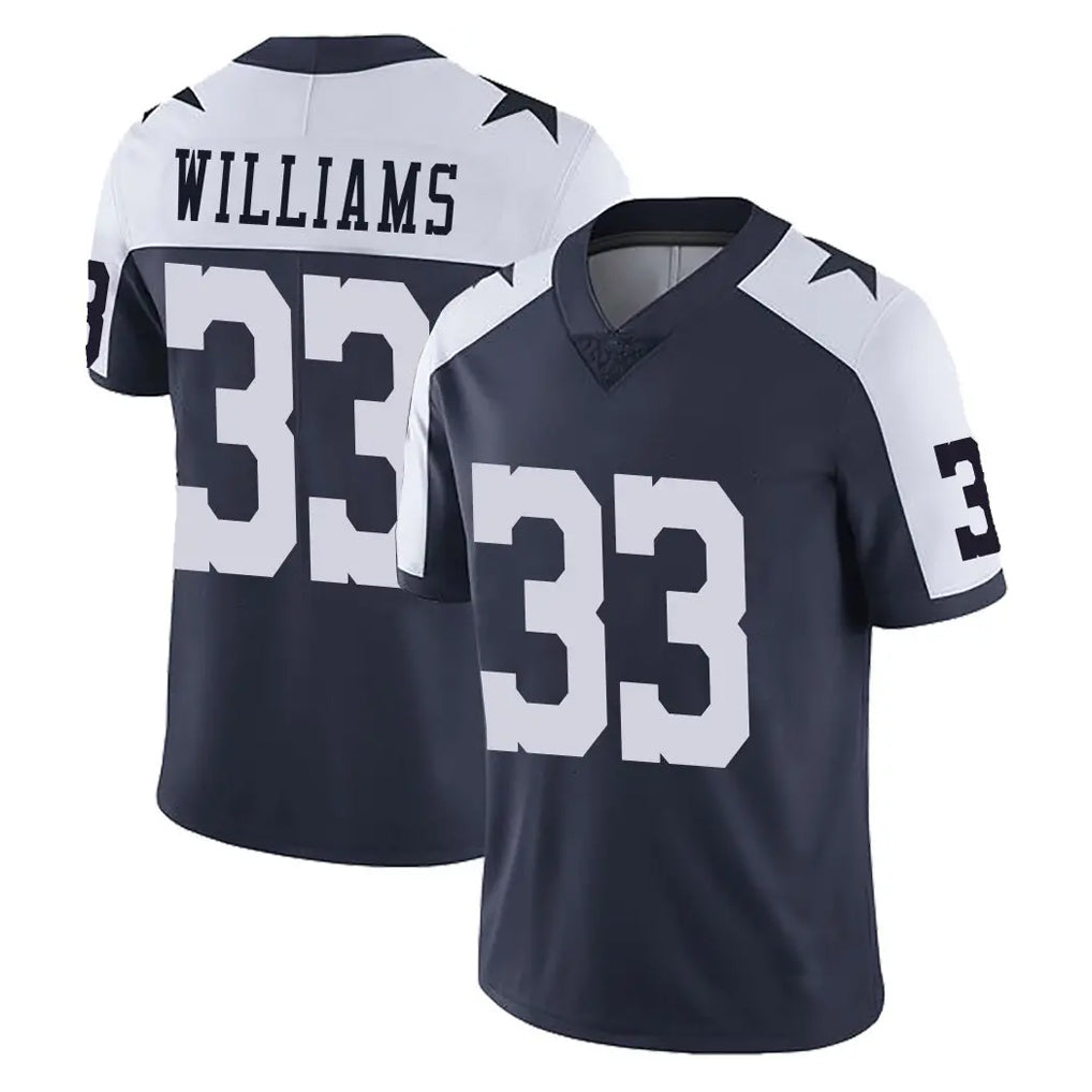 D.Cowboys #33 Javonte Williams Player Navy-White Limited Alternate Vapor Untouchable Home Game Edoa Stitched Jerseys