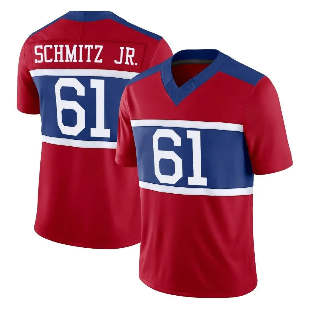 NY.Giants #61 John Michael Schmitz Jr. Player Red Century Vapor F.U.S.E. Home Game Edoa Stitched Jerseys