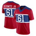 NY.Giants #61 John Michael Schmitz Jr. Player Red Century Vapor F.U.S.E. Home Game Edoa Stitched Jerseys