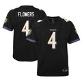 B.Ravens #4 Zay Flowers Player Black Fashion Home Game Edoa Stitched Jerseys