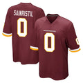 W.Commanders #0 Mike Sainristil Player Burgundy Team Color Home Game Edoa Stitched Jerseys