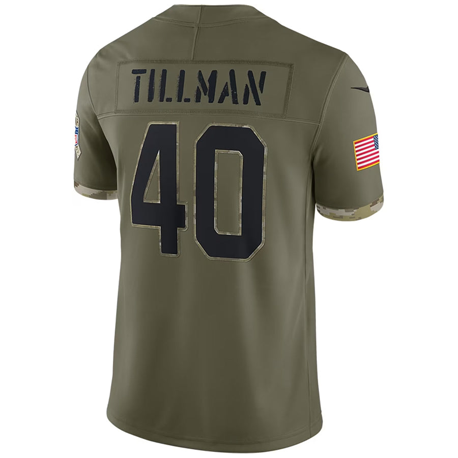 A.Cardinals #40 Pat Tillman Player Olive Salute to Service Limited Edoa Stitched Jerseys