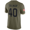 A.Cardinals #40 Pat Tillman Player Olive Salute to Service Limited Edoa Stitched Jerseys