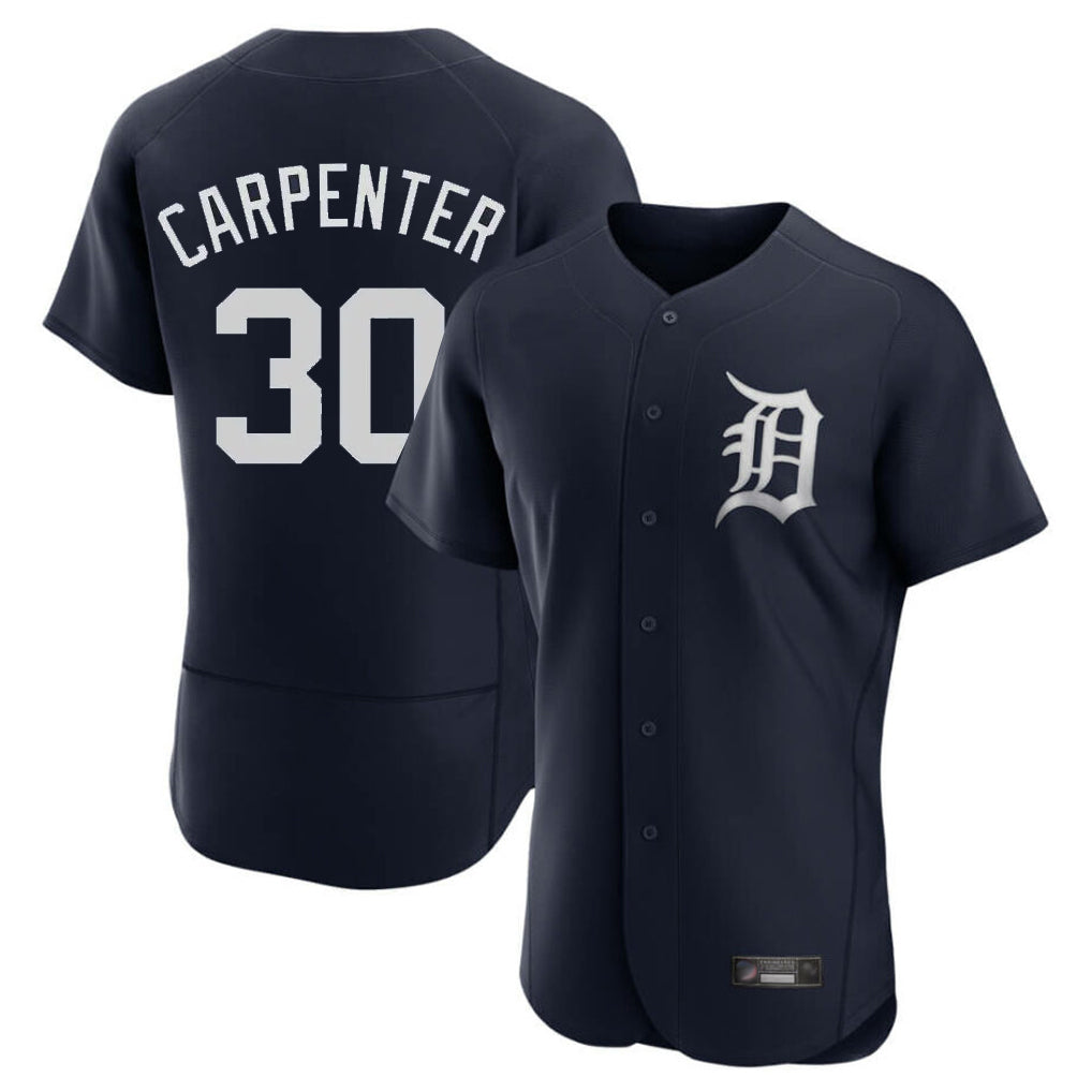 D.Tigers #30 Kerry Carpenter Player Navy Limited Elite Home Edoa Stitched Jerseys