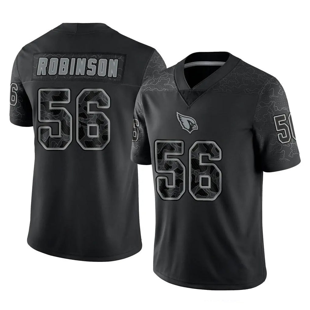 A.Cardinals #56 Darius Robinson Player Black RFLCTV Limited Home Game Edoa Stitched Jerseys