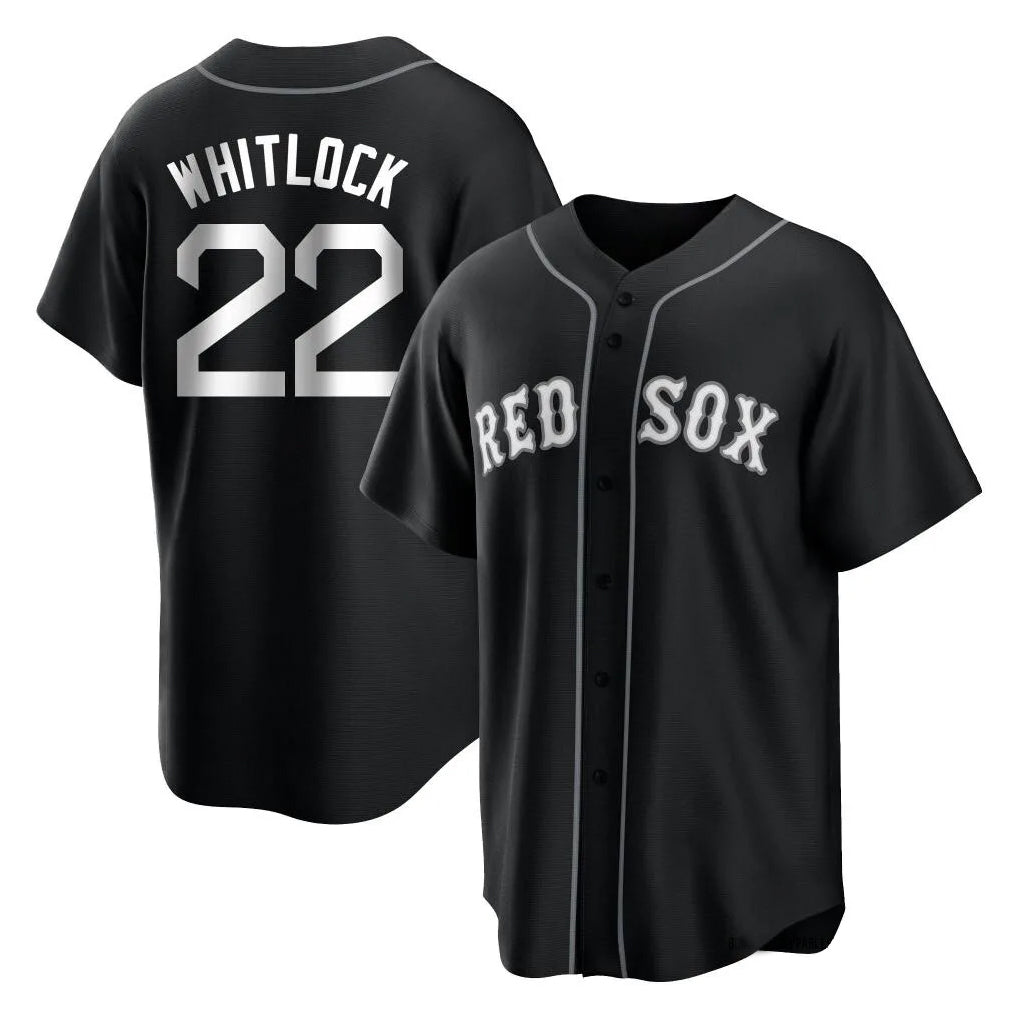 B.Red Sox #22 Garrett Whitlock Player Black Home Game Edoa Stitched Jerseys