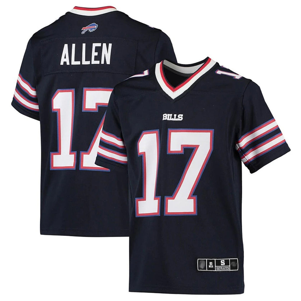 B.Bills #17 Josh Allen Player Navy Inverted  Home Game Edoa Stitched Jerseys