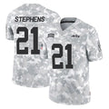 NY.Jets #21 Brandon Stephens Player Arctic Camo Salute to Service Limited Game Edoa Stitched Jerseys