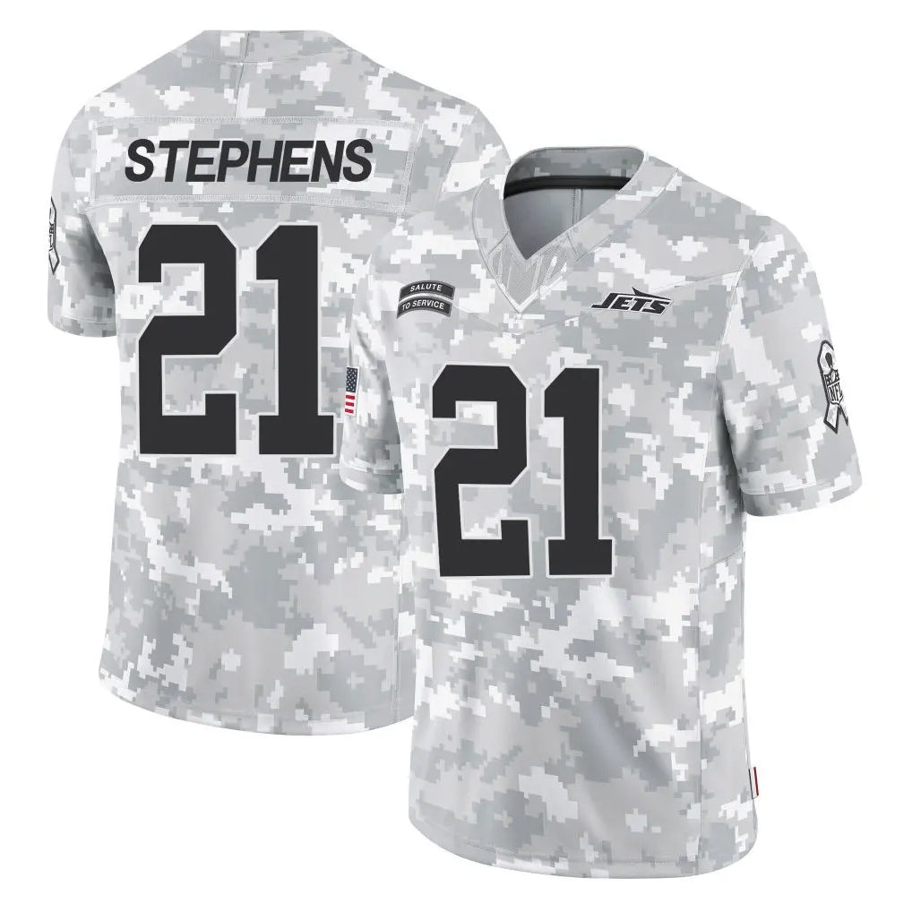 NY.Jets #21 Brandon Stephens Player Arctic Camo Salute to Service Limited Game Edoa Stitched Jerseys