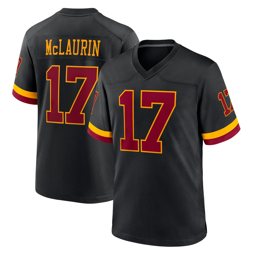 W.Commanders #17 Terry Mclaurin Player Black Limited Home Game Edoa Stitched Jerseys