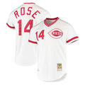 C.Reds #14 Pete Rose Player White Mitchell & Ness Throwback Cooperstown Mesh T-shirt Game Edoa Stitched Jerseys