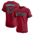 A.Diamondbacks #57 Eduardo Rodriguez Player Red Limited Elite Home Game Edoa Stitched Jerseys