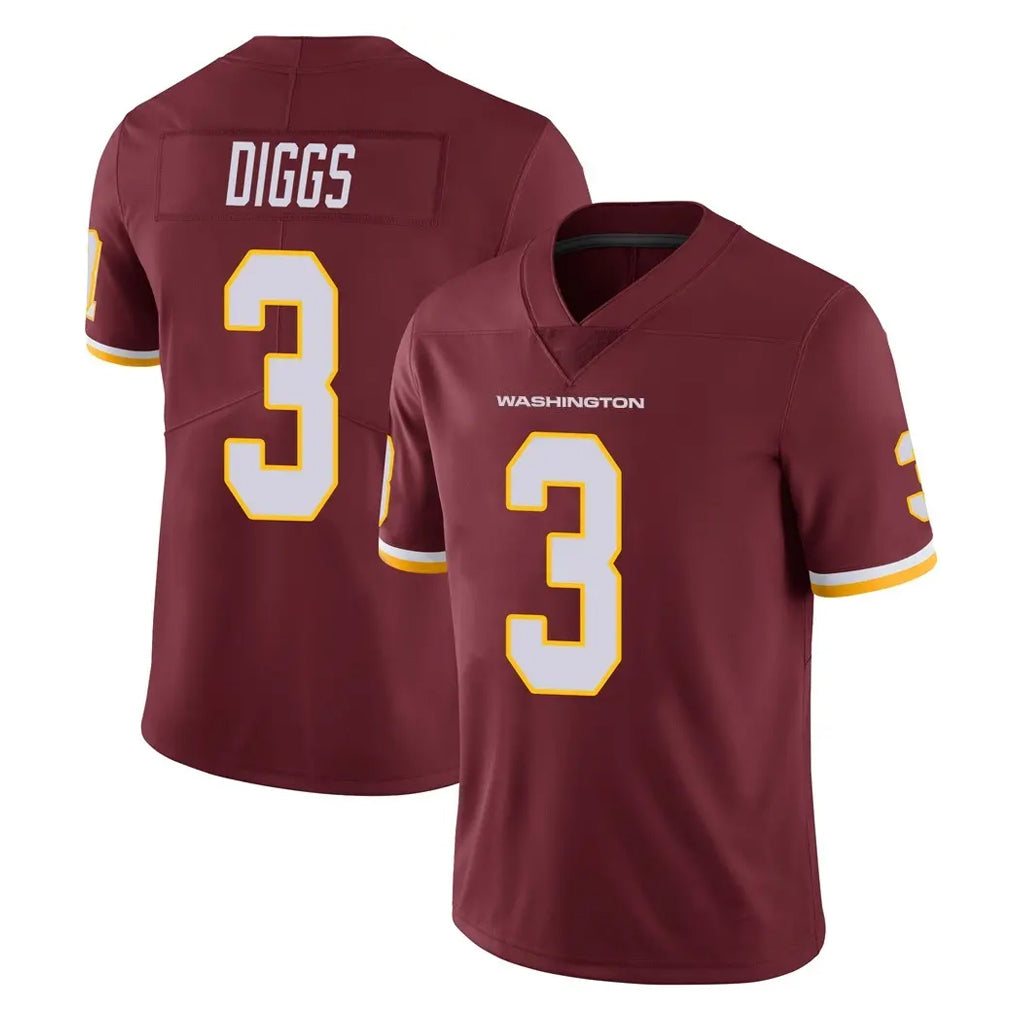 W.Commanders #3 Stefon Diggs Player Burgundy Limited Team Color Vapor Untouchable Home Game Edoa Stitched Jerseys