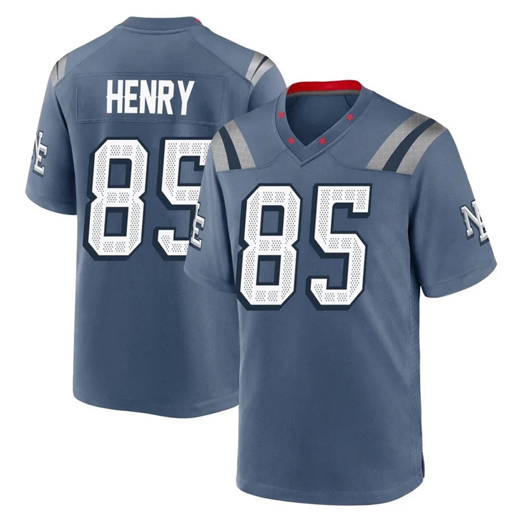 NE.Patriots #85 Hunter Henry Player Blue Rivalries Collection Home Game Edoa Stitched Jerseys