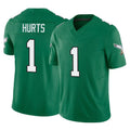 P.Eagles #1 Jalen Hurts Player Green Kelly Alternate Vapor F.U.S.E. Home Game Edoa Stitched Jerseys