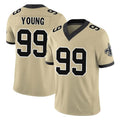 NO.Saints #99 Chase Young Player Gold Limited Vapor F.U.S.E. Home Game Edoa Stitched Jerseys