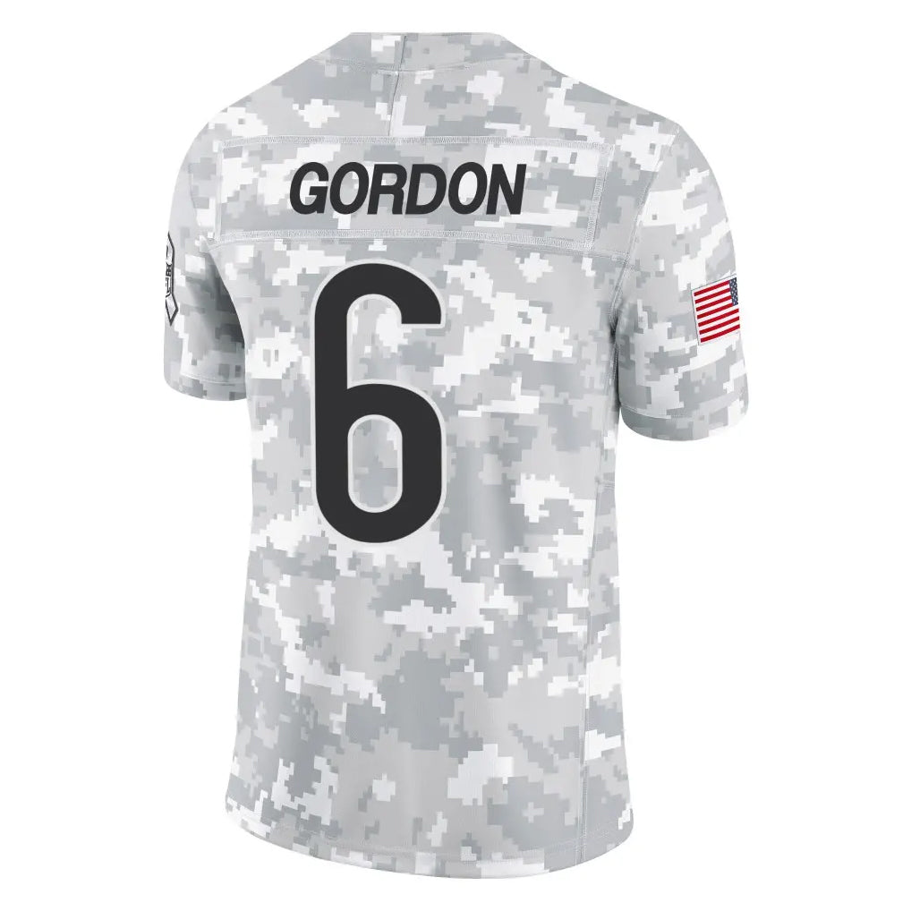 C.Bears #6 Kyler Gordon Player Arctic Camo Salute to Service Limited Edoa Stitched Jerseys