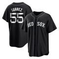 B.Red Sox #55 Ranger Su¨¢rez Player Black Home Game Edoa Stitched Jerseys