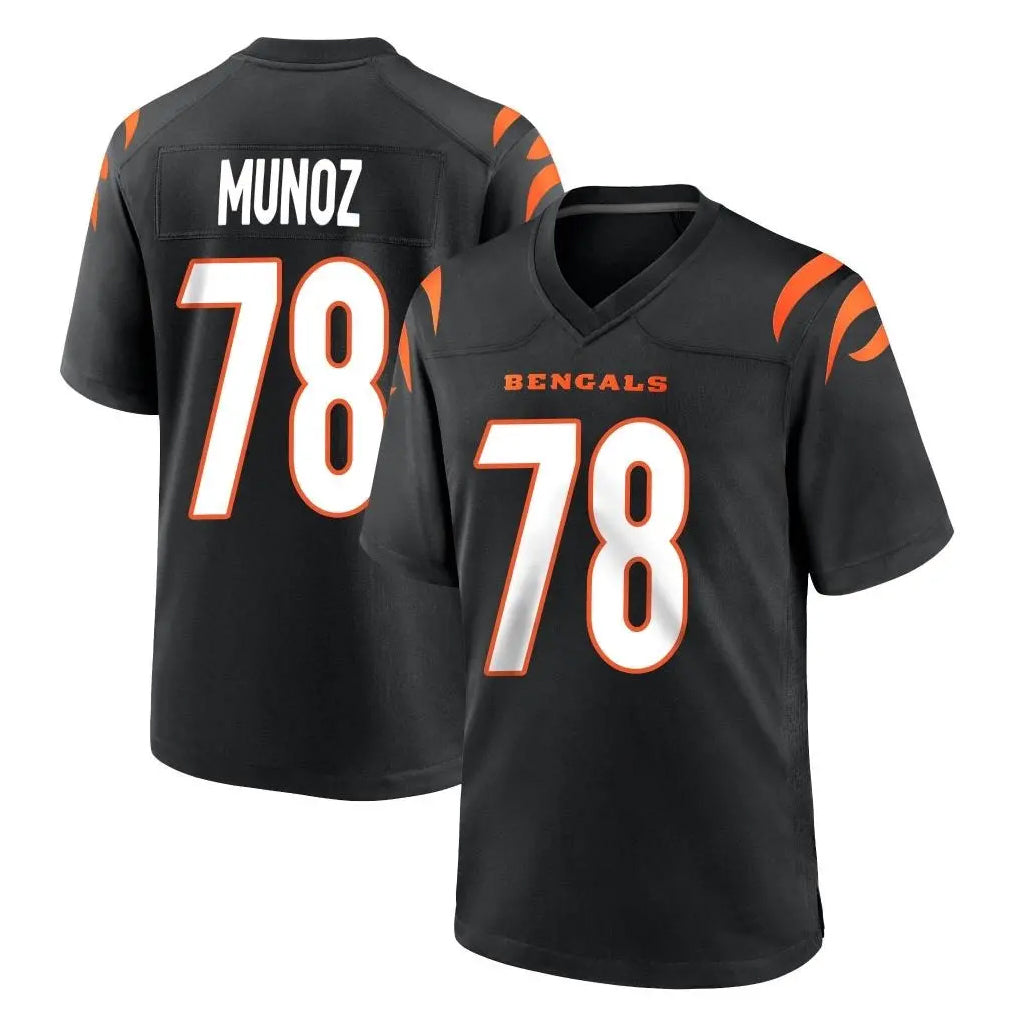 C.Bengals #78 Anthony Munoz Player Black Home Game Edoa Stitched Jerseys