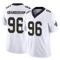 NO.Saints #96 Carl Granderson Player White Limited Vapor F.U.S.E. Home Game Edoa Stitched Jerseys