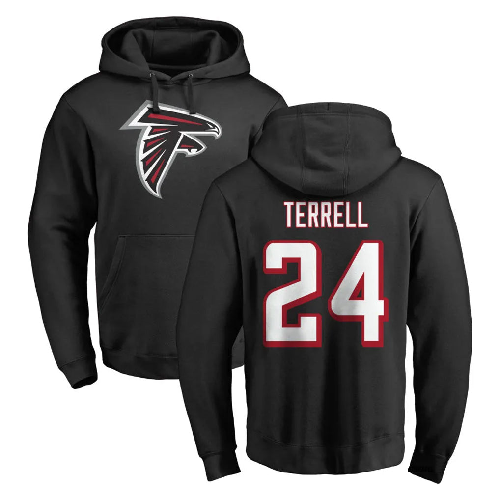 A.Falcons #24 A.J. Terrell Jr. Player Black Salute to Service Hoodies Edoa Stitched Jerseys