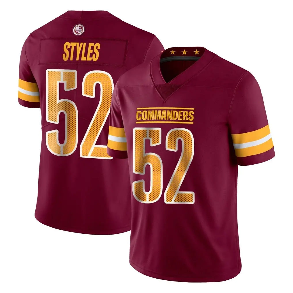 W.Commanders #52 Sonny Styles Player Burgundy Limited Vapor Home Game Edoa Stitched Jerseys