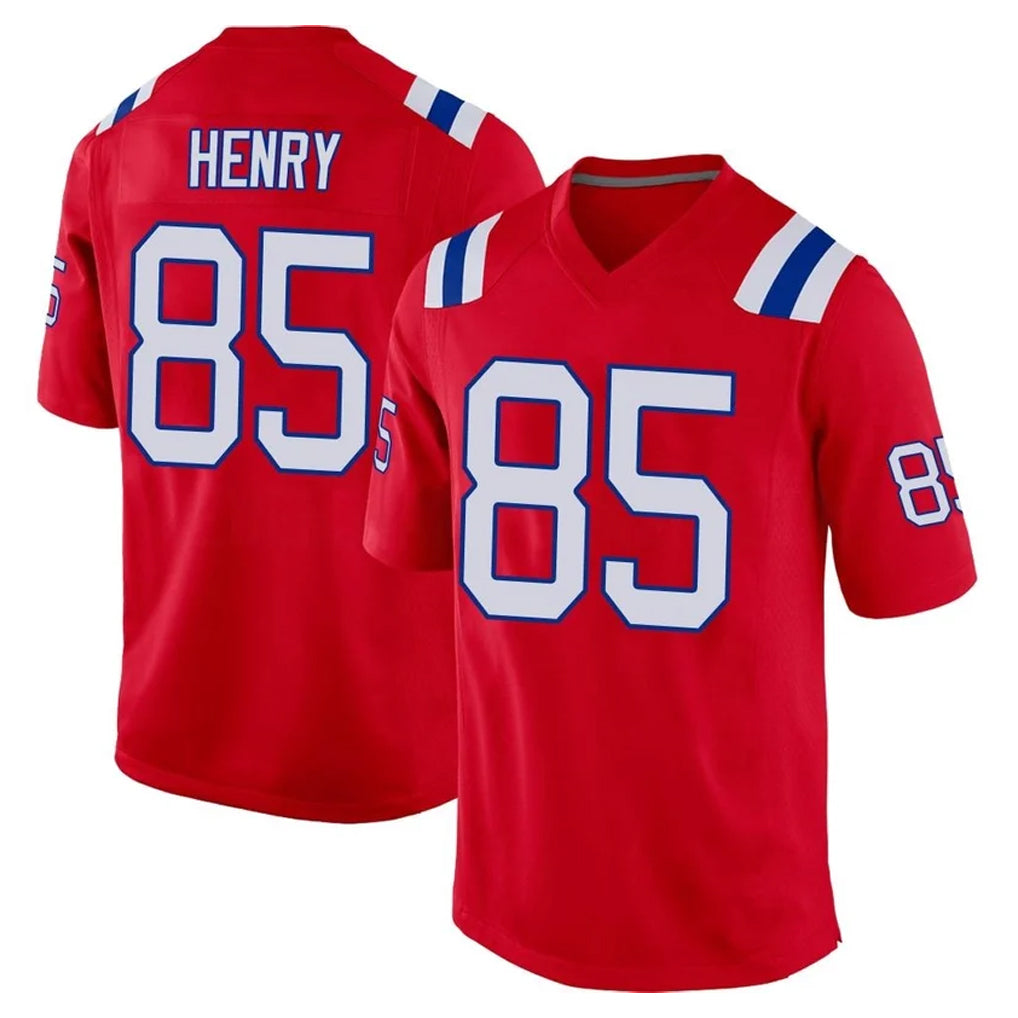 NE.Patriots #85 Hunter Henry Player Red Home Game Edoa Stitched Jerseys