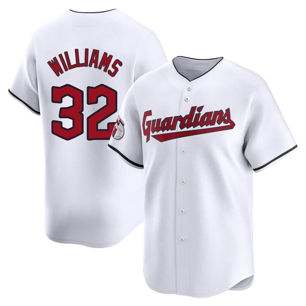 C.Guardians #32 Gavin Williams Player White Limited Home Edoa Stitched Jerseys