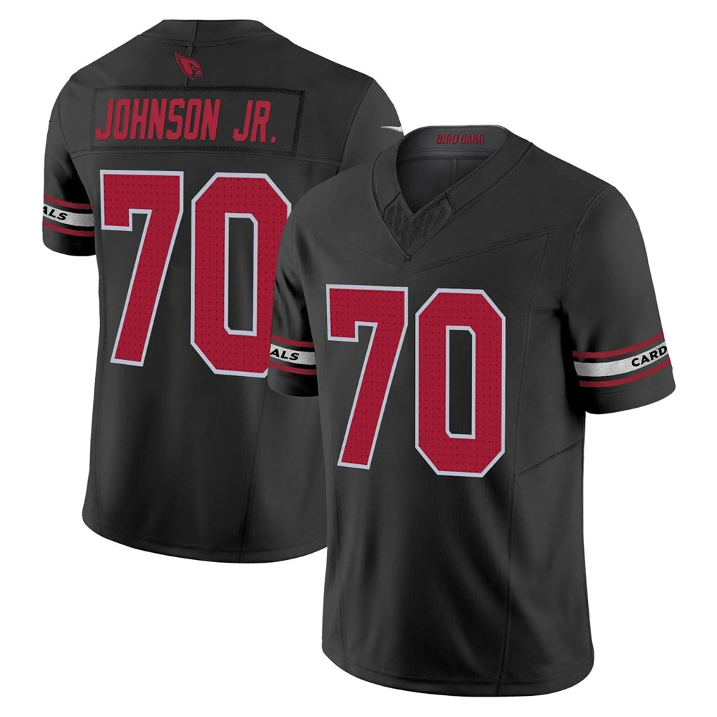 A.Cardinals #70 Paris Johnson Jr. Player Black Vapor F.U.S.E. Limited Home Game Edoa Stitched Jerseys