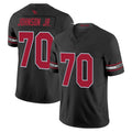 A.Cardinals #70 Paris Johnson Jr. Player Black Vapor F.U.S.E. Limited Home Game Edoa Stitched Jerseys