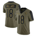 C.Bears #18 Caleb Williams Player Olive Salute to Service Limited Edoa Stitched Jerseys