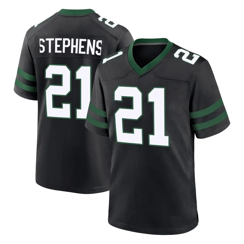 NY.Jets #21 Brandon Stephens Player Black Legacy Home Game Edoa Stitched Jerseys