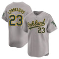 Athletics #23 Shea Langeliers Player Gray Road Limited Home Game Edoa Stitched Jerseys