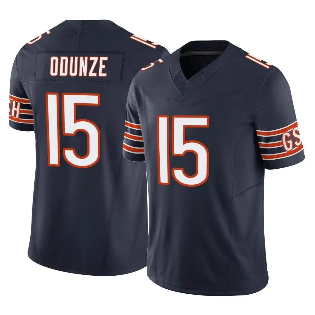 C.Bears #15 Rome Odunze Player Navy Vapor F.U.S.E. Limited Home Game Edoa Stitched Jerseys