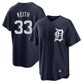 D.Tigers #33 Colt Keith Player Navy Game Home Edoa Stitched Jerseys