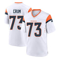 D.Broncos #73 Frank Crum Player White Home Game Edoa Stitched Jerseys