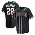 A.Diamondbacks #28 Nolan Arenado Player Black Home Game Edoa Stitched Jerseys