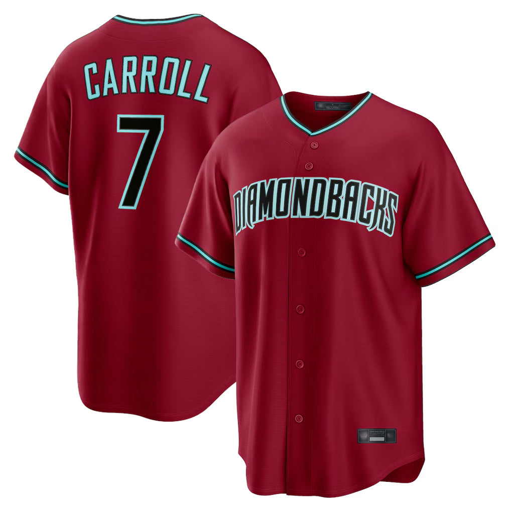 A.Diamondbacks #7 Corbin Carroll Player Red Home Game Edoa Stitched Jerseys