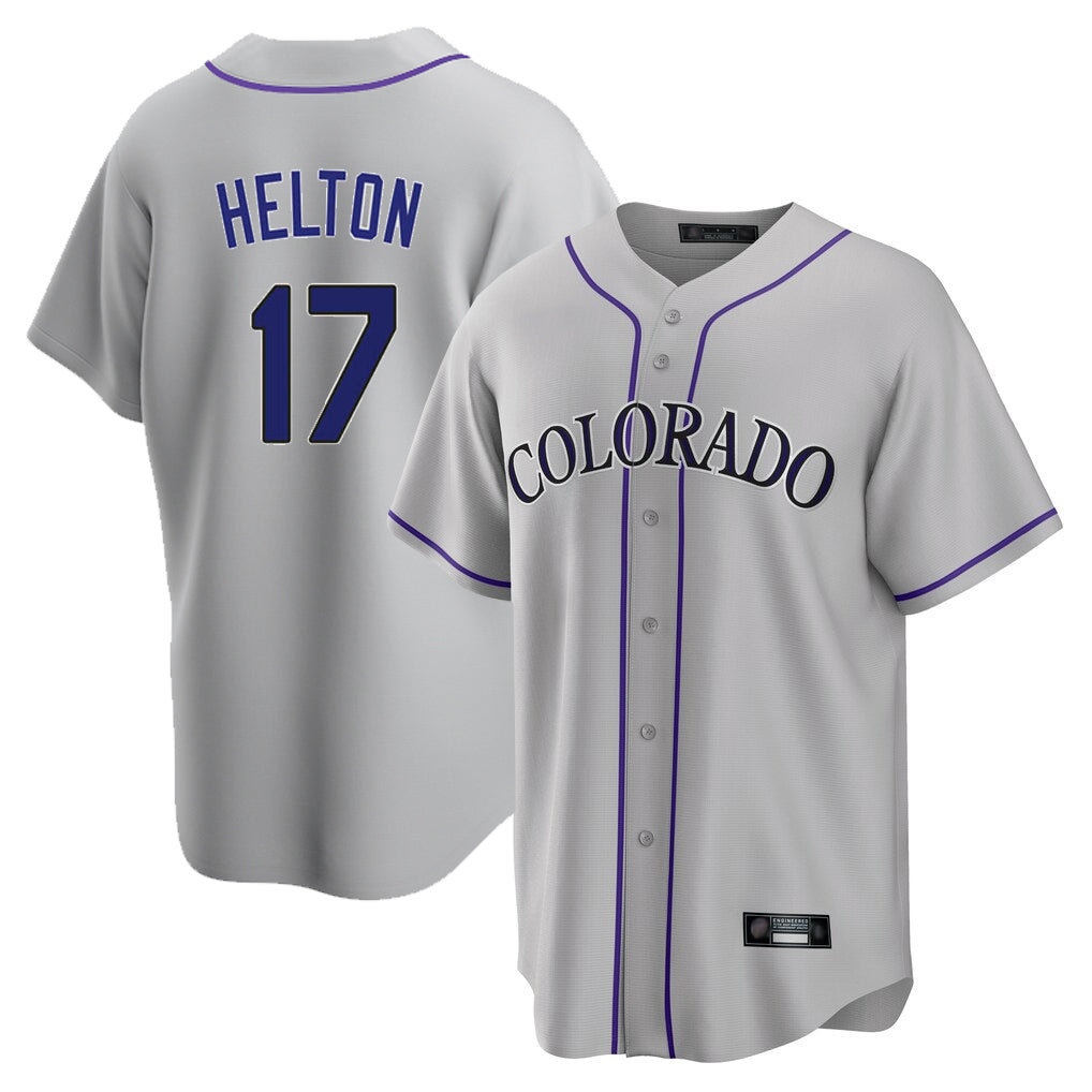 C.Rockies #17 Todd Helton Player Gray Game Home Edoa Stitched Jerseys