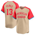 KC.Royals #13 Salvador Perez Player Cream American League All-Star Game Limited Home Edoa Stitched Jerseys