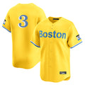B.Red Sox #3 Ceddanne Rafaela Player Yellow Limited Home Game Edoa Stitched Jerseys